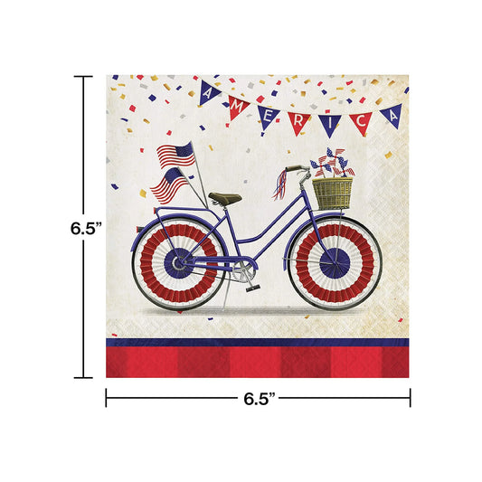 Patriotic American Flag Party Supplies Disposable Plates and Napkins for Fourth of July Appetizer Dessert an Beverage Size Independence Day Parade Red White and Blue Party Veterans Supplies 16 Guests