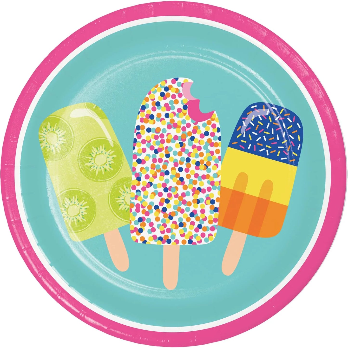 Summer Sweets Party Supplies Bundle Includes Paper Plates and Beverage Napkins for 16 People | Birthday Party, Pool Party, Picnic, BBQ, Luau, | Fun Ice Cream and Popsicles Themed Bundle