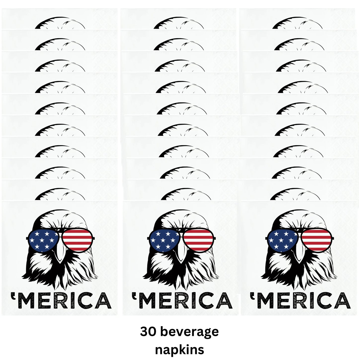 Patriotic American Flag Party Supplies Disposable Plates Napkins for Fourth of July Dessert Beverage Stars Stripes Supplies 16 Guests